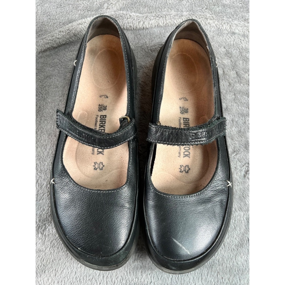 Birkenstock Iona Mary Jane Shoes Womens 39/8-8.5 Black Leather Comfort Flats